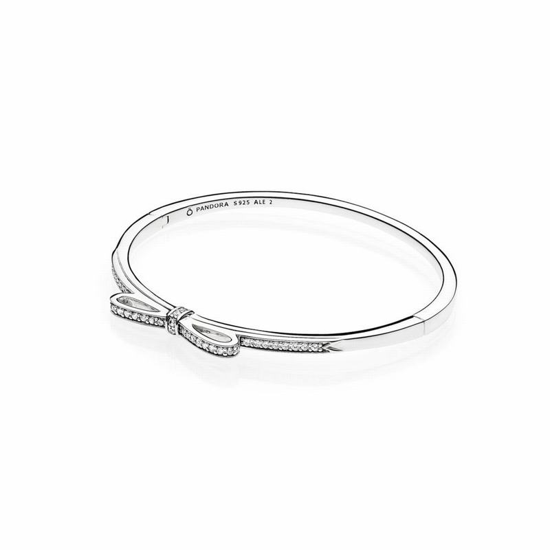Pandora Sparkling Bow Bangle Bracelet Silver Egypt EI9628517